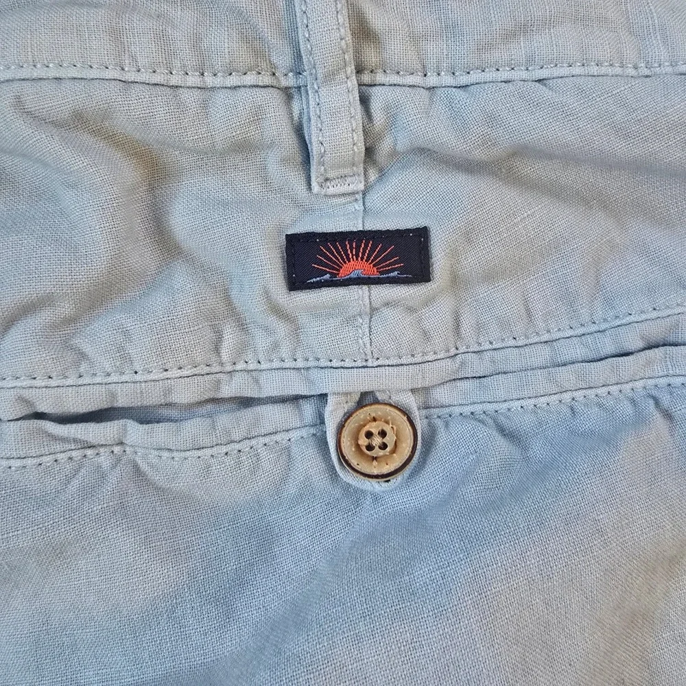 Faherty Brand Mens Light Blue‎ Linen Cotton Blend Shorts Size 42 MBC0007LBL